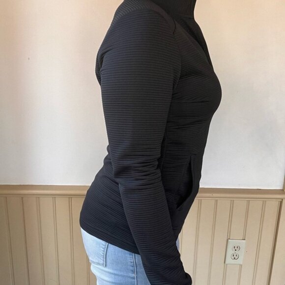 Adidas Golf Jacket Women’s M Black Zip Ribbed Performance Pickleball Athletic - Picture 5 of 9